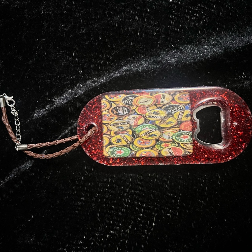 BOTTLE CAPS 🍻 Custom Resin Bottle Opener – Handmade & Personalized Barware 🍻